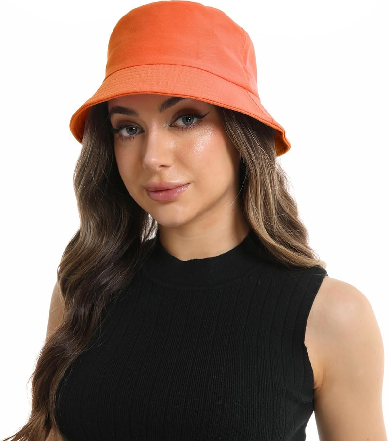 Wheebo Solid Color Bucket Hat for Women Summer Beach Fishmen Hat for Lady Adult Unisex Cotton Cap…… - Image 2